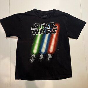 Star War Black Cotton Tee Youth Large